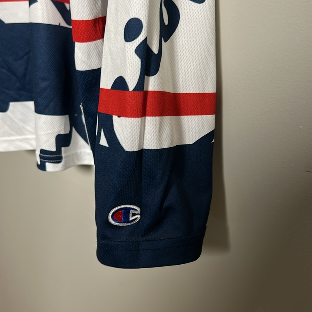 Retro Champion Hockey Jersey All Over Print Long Sleeve Y2K Men’s Size 40(Med) - Picture 6 of 13